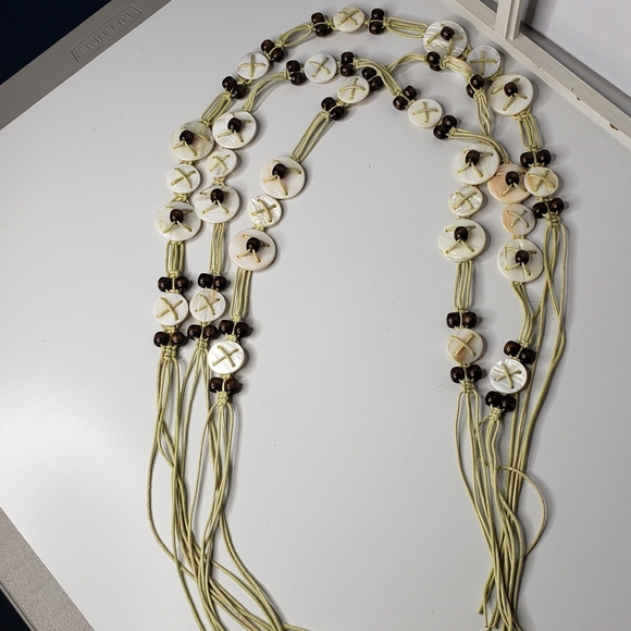 Vintage 70's-80's Shell Macrome Cord Boho Hippie Beachy Coastal Belts 28+" - Picture 10 of 11